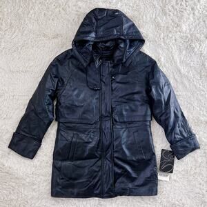 Vintage Excelled Collection Coat Size XS/S Lambskin Leather Hooded Parka